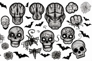 Spooky brain tattoo idea