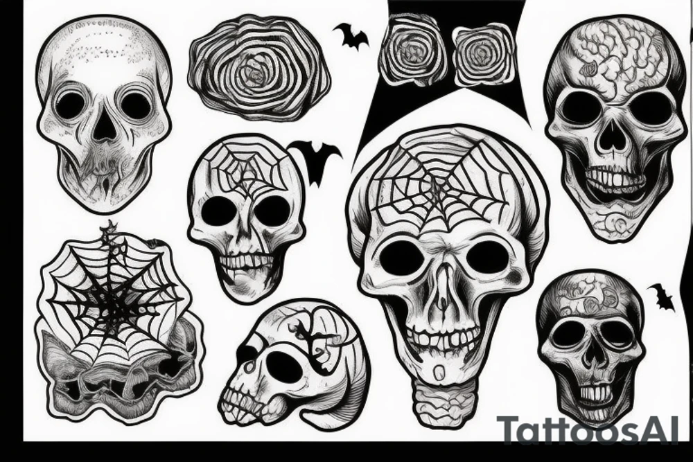 Spooky brain tattoo idea