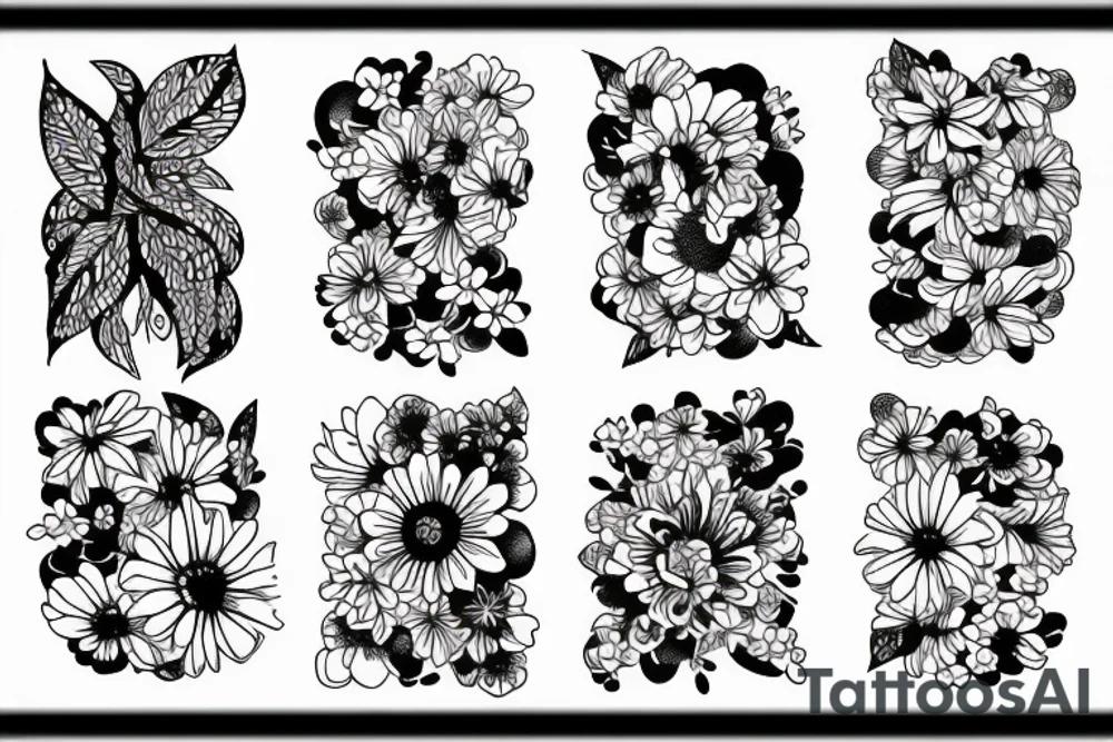 Japanese flowers tattoo idea