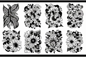 Japanese flowers tattoo idea