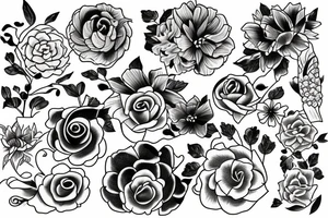 Japanese flowers tattoo idea