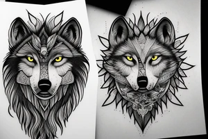 howling wolf along with moon and auqarius tattoo idea