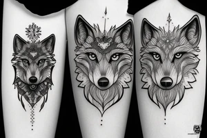wolf and Aquarius tattoo idea