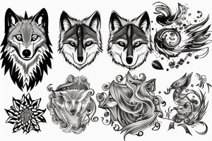 wolf and Aquarius tattoo idea