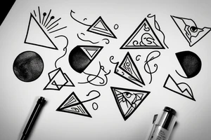small planet in triangle tattoo idea