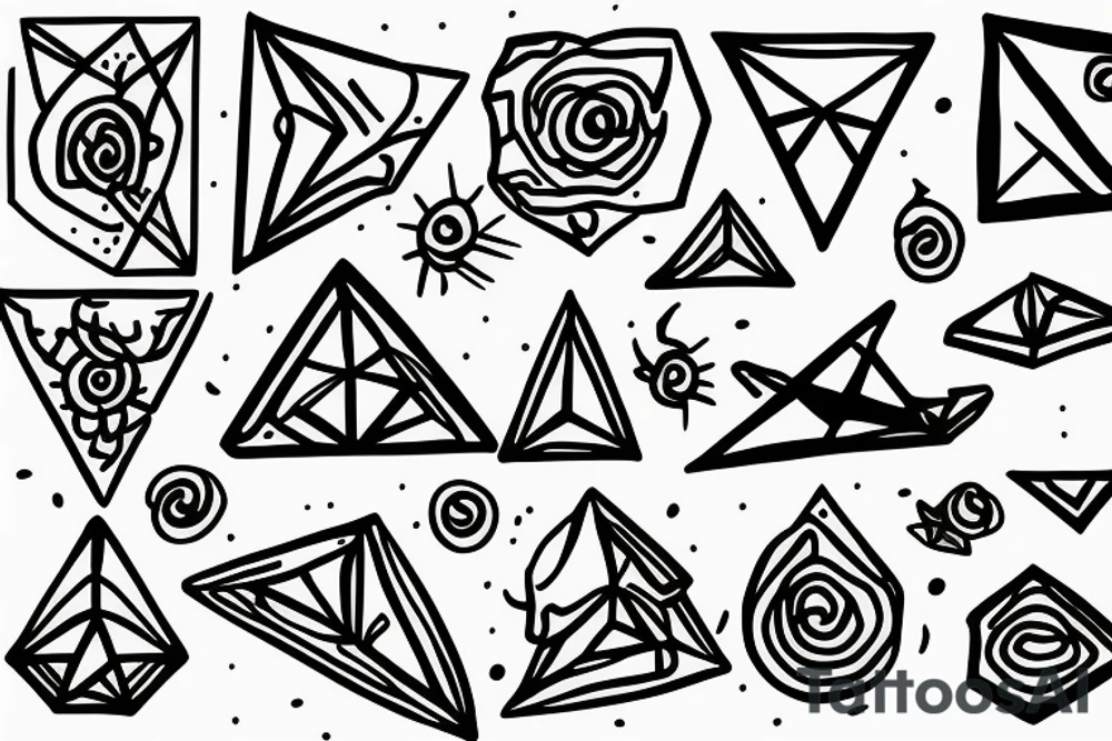 small planet in triangle tattoo idea