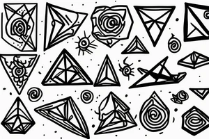 small planet in triangle tattoo idea