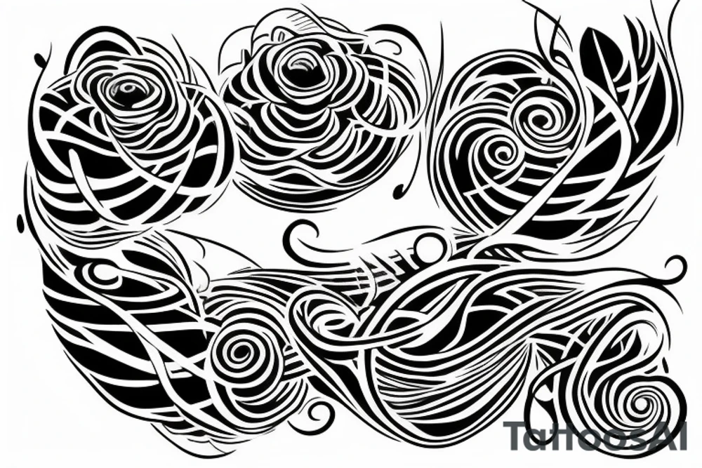 Infini, lotus, music, sea, simple tattoo idea