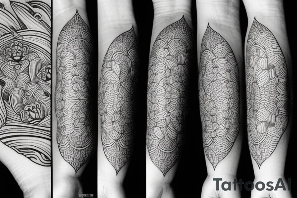 Infini, lotus, music, sea, simple tattoo idea