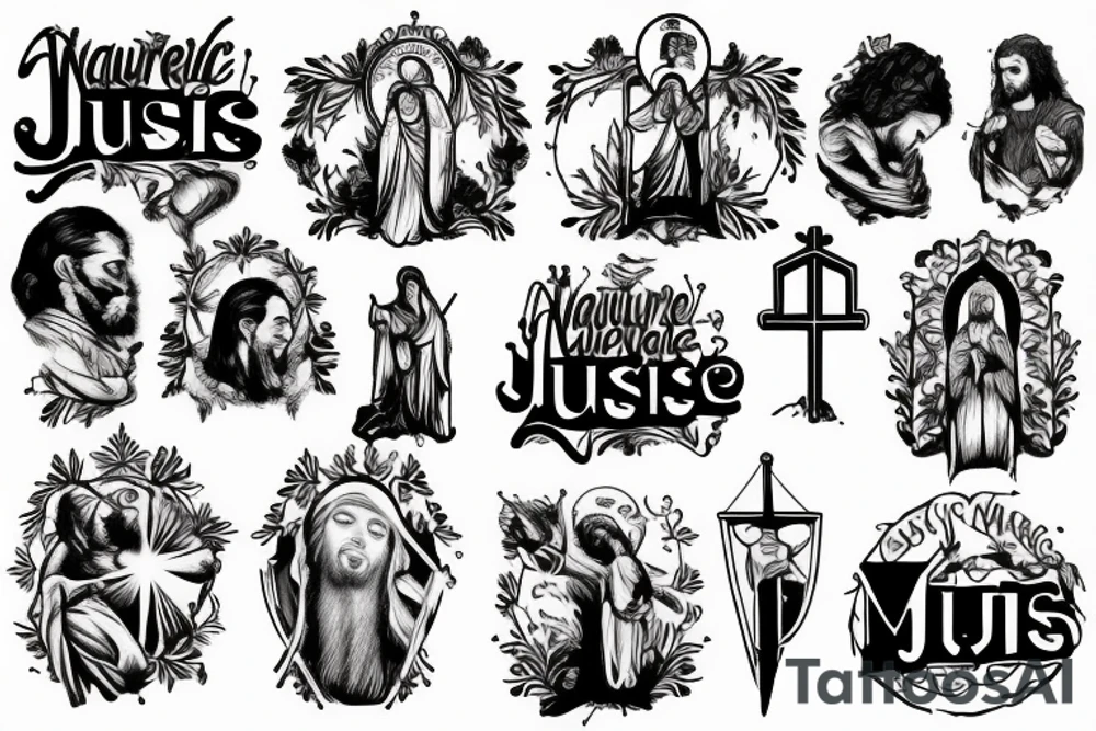 nature jesus christ music tattoo idea