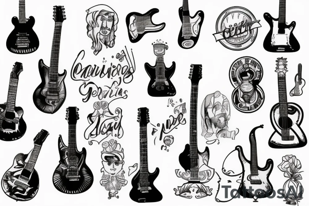 jesus playing guitar tattoo idea