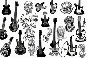 jesus playing guitar tattoo idea