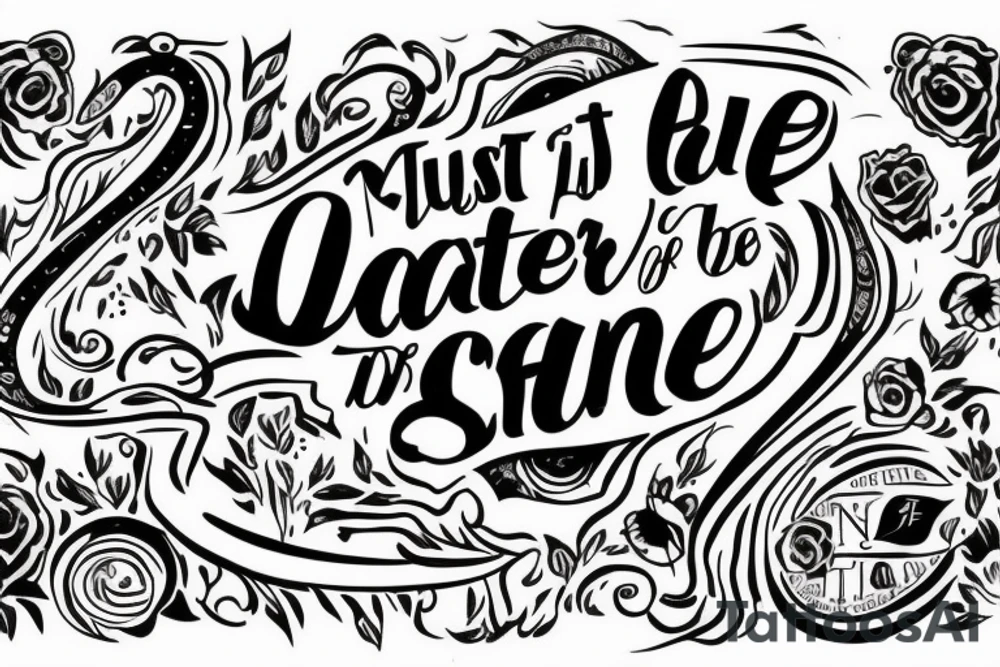 Just the text: Be the Master of your Life tattoo idea