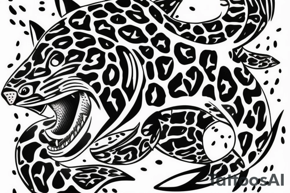 Leopard shark, masculine, on the arm tattoo idea