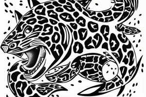Leopard shark, masculine, on the arm tattoo idea