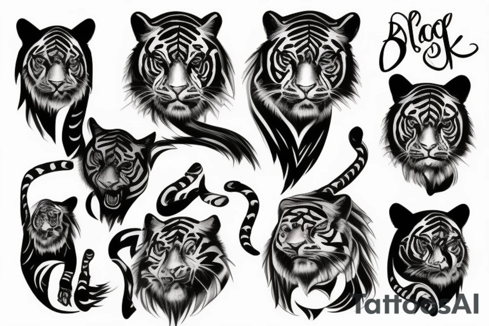 Black tiger tattoo idea