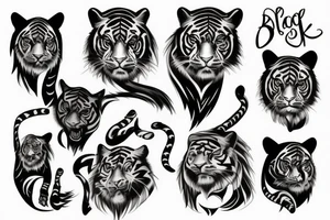 Black tiger tattoo idea