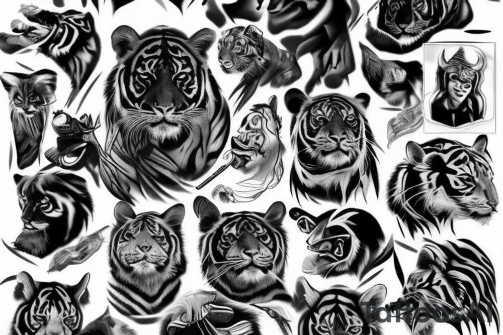 Black tiger tattoo idea