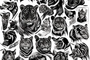 Black tiger tattoo idea