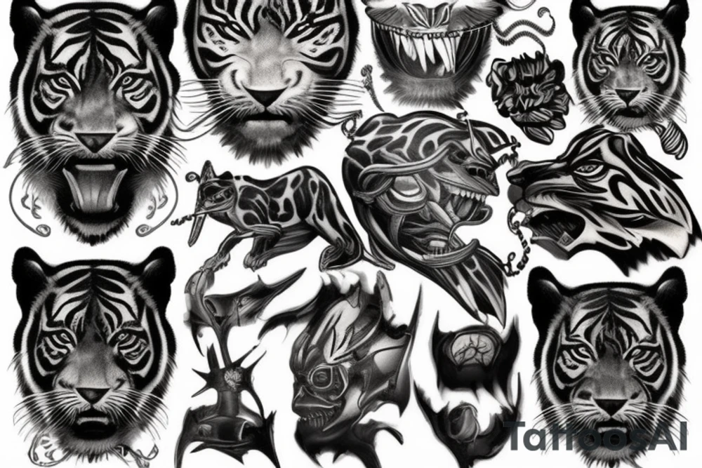 Black tiger tattoo idea
