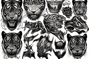 Black tiger tattoo idea