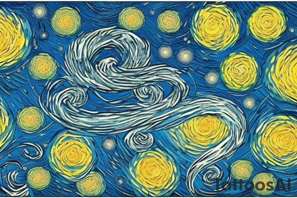 Starry Night of Van Gogh tattoo idea