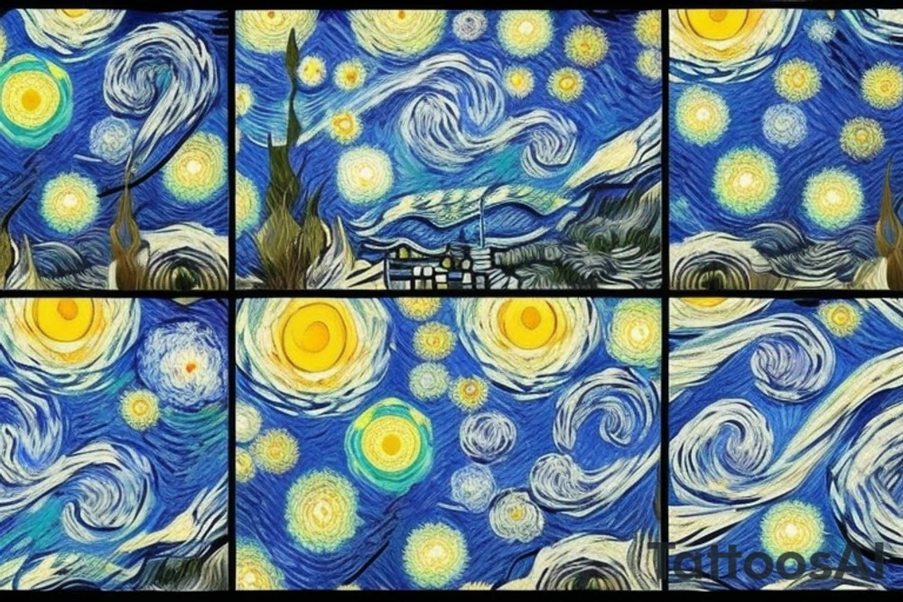Starry Night of Van Gogh tattoo idea
