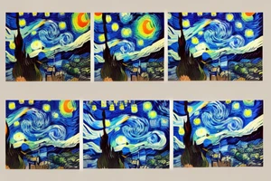 Starry Night of Van Gogh in a vertical rectangle tattoo idea