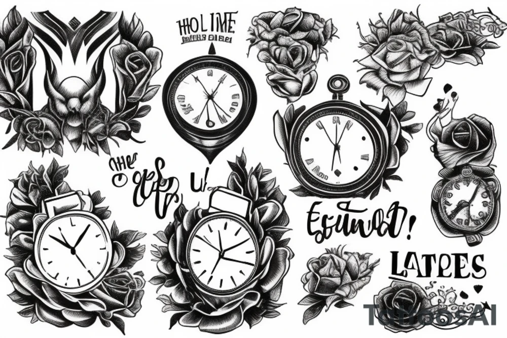 How many lies would
We have to live
Before we escape the hands
The hands of time
That stole our best years tattoo idea