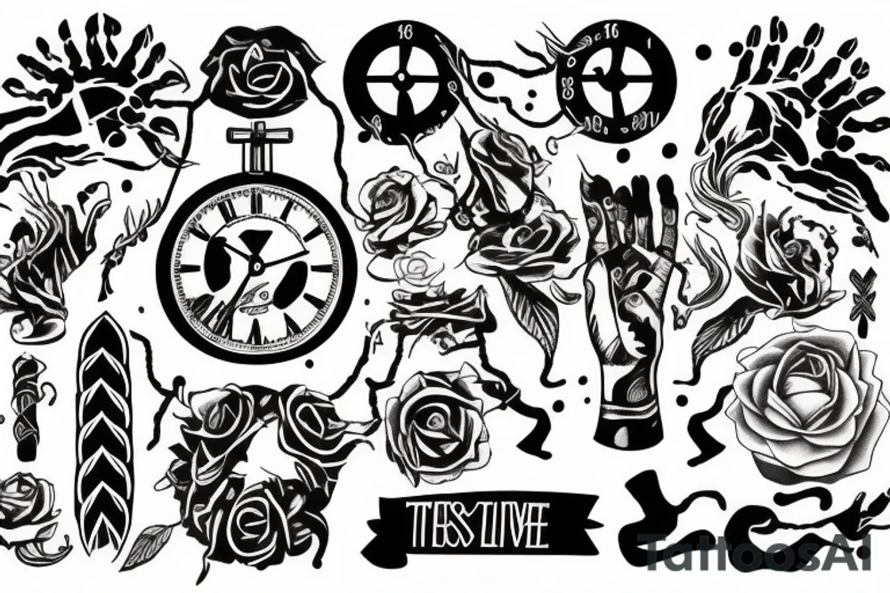 How many lies would
We have to live
Before we escape the hands
The hands of time
That stole our best years tattoo idea