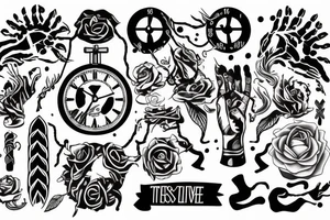 How many lies would
We have to live
Before we escape the hands
The hands of time
That stole our best years tattoo idea