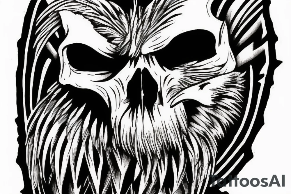 Fierce-looking hawk holding skull in talon. tattoo idea