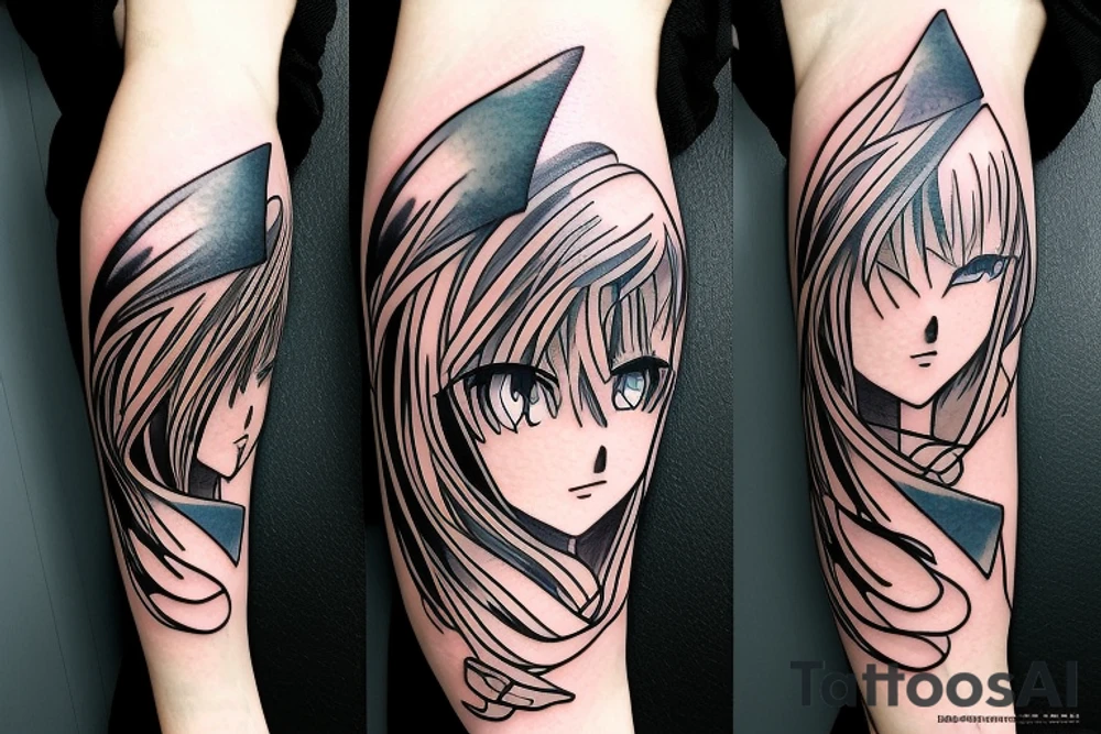 Anime girl with Swords tattoo idea