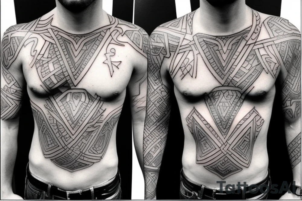 Male body tattoo idea