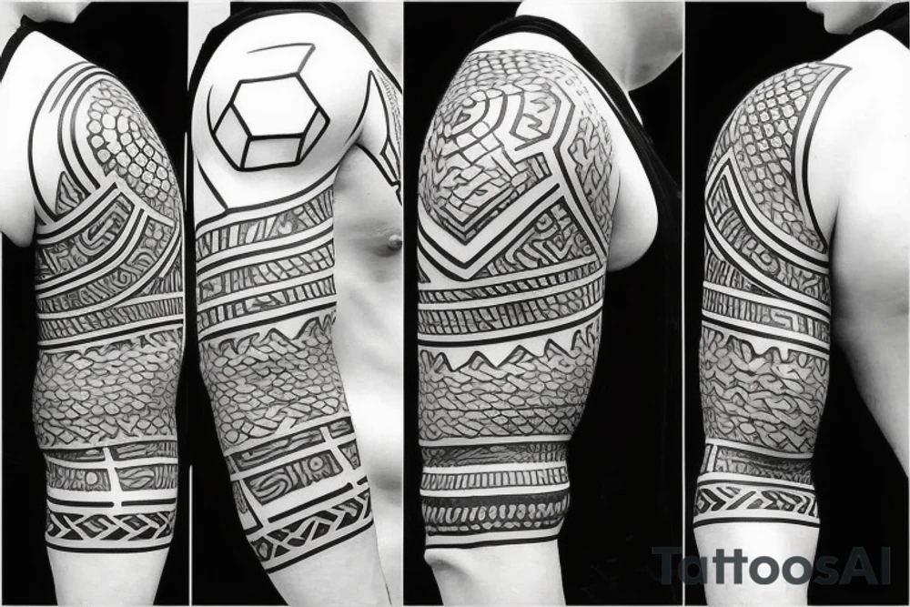 Male body hexagon tatoo tattoo idea