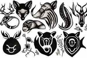Simple animals in darkness - not very good tattoo idea