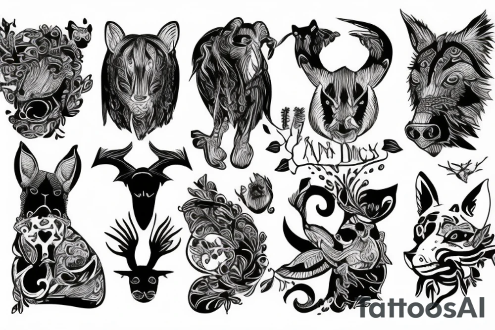 Simple animals in darkness - not very good tattoo idea