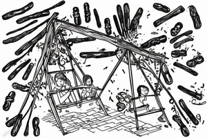 A swing hanging with dates birth years on it tattoo idea