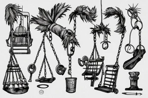 A swing hanging with dates birth years on it tattoo idea