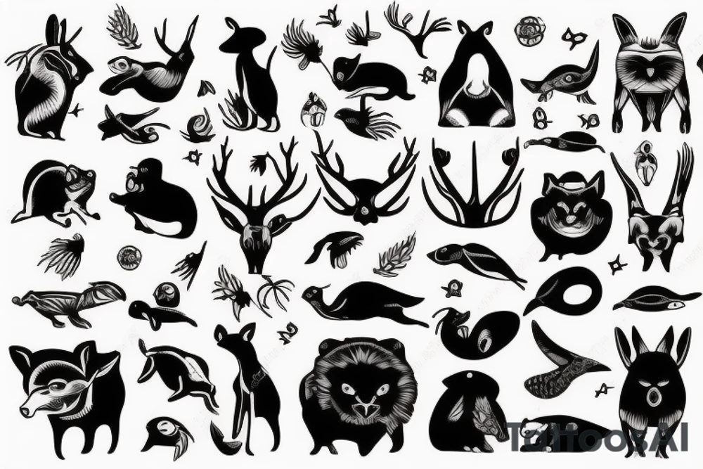 Simple animals in darkness - not very good tattoo idea
