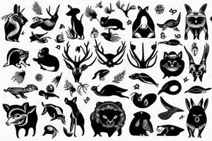 Simple animals in darkness - not very good tattoo idea