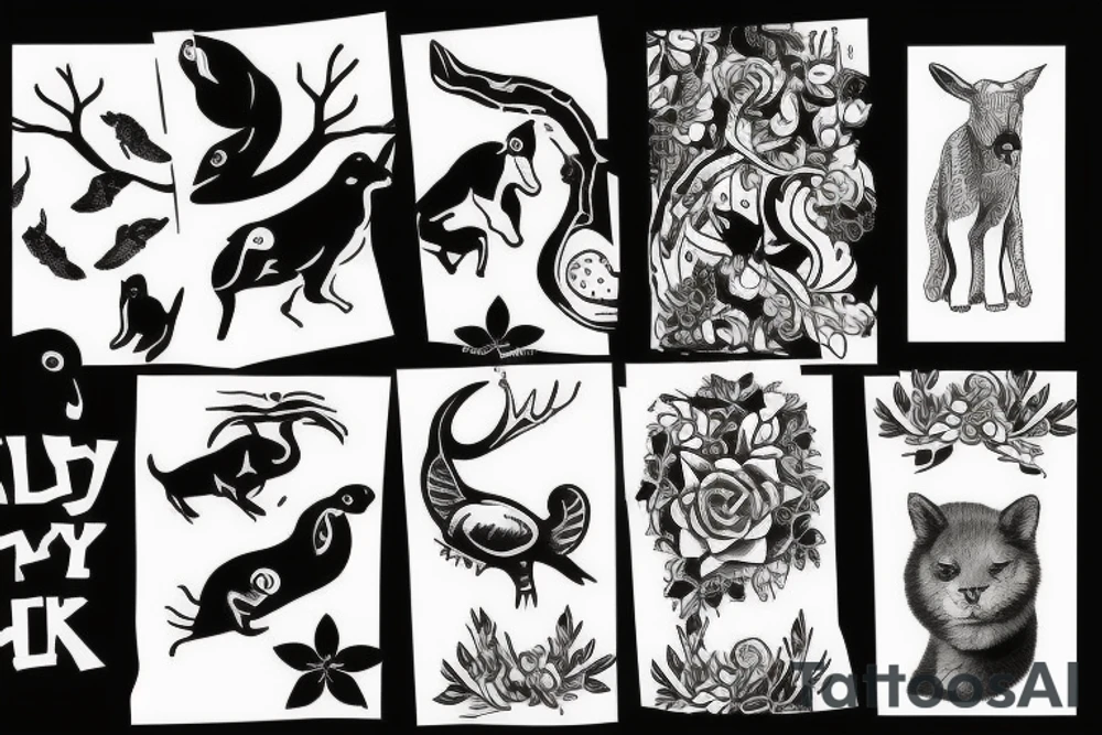 Simple animals in darkness - not very good tattoo idea