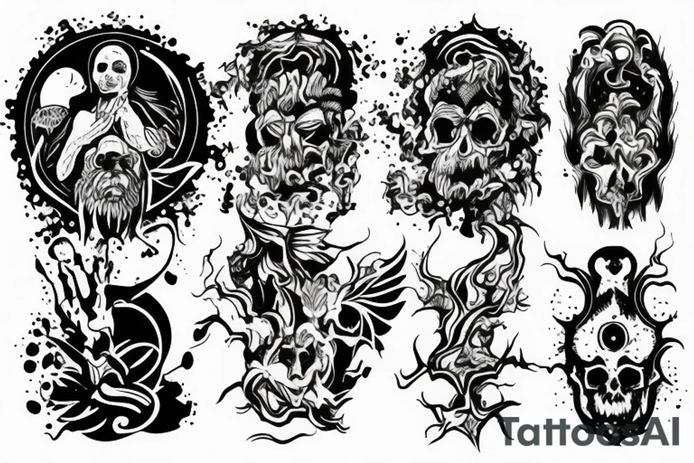 Heaven and hell and God do not exist. tattoo idea