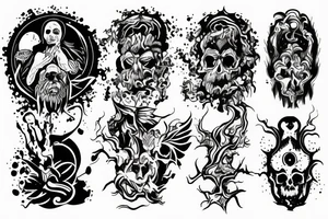 Heaven and hell and God do not exist. tattoo idea