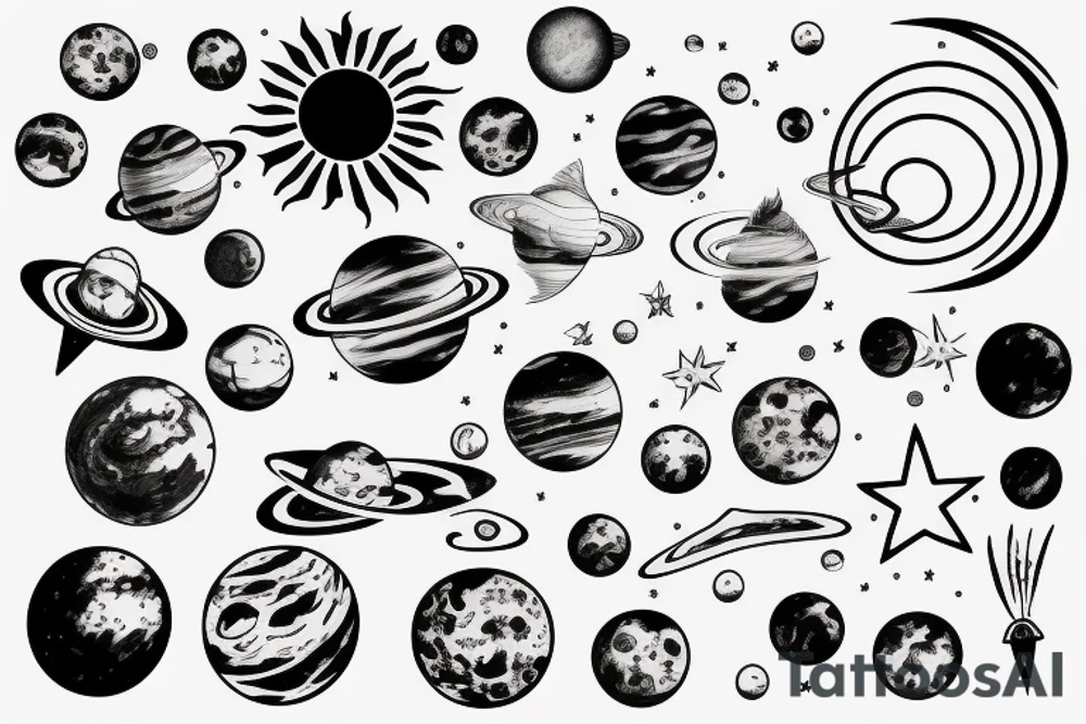 solar system tattoo idea