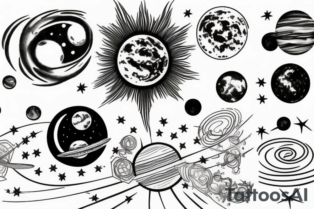solar system tattoo idea