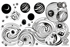 solar system circle tattoo idea