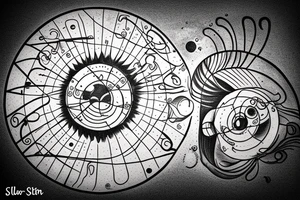 solar system circle tattoo idea