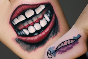 vampire teeth wound tattoo idea