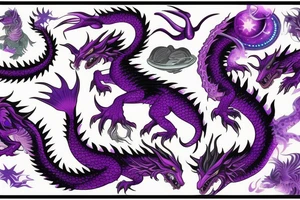 Purple space dragon tattoo idea